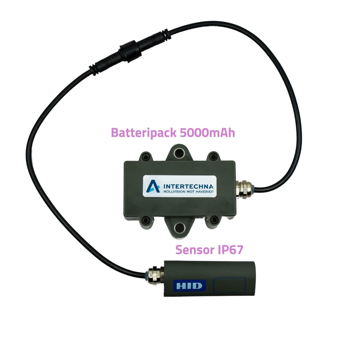 High Speed Beacon med externt batteri och sensorer för vibration, temp